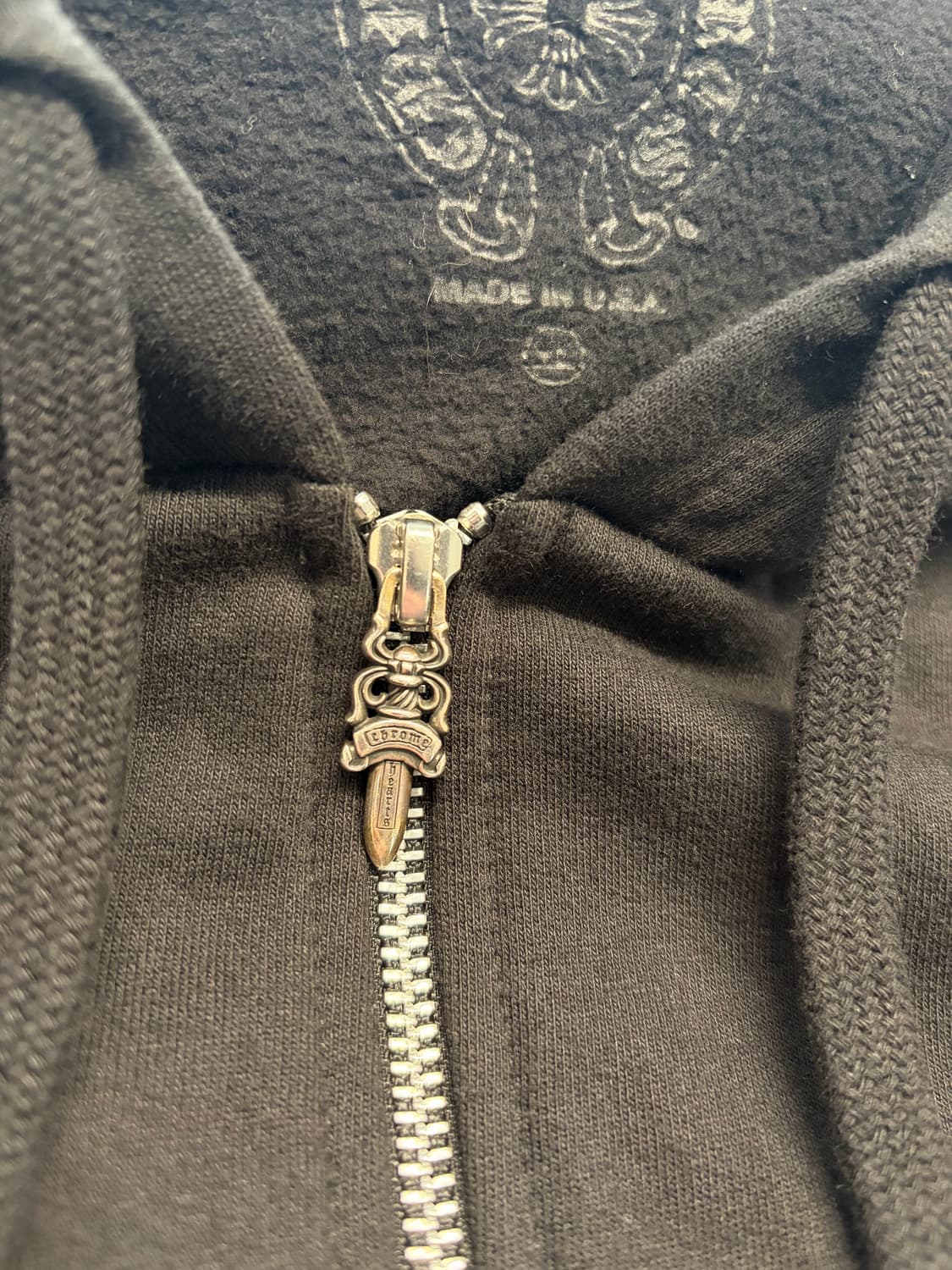 크롬하츠 스크롤 로고 퍽유 플리스 후드집업 XL 상품이미지4