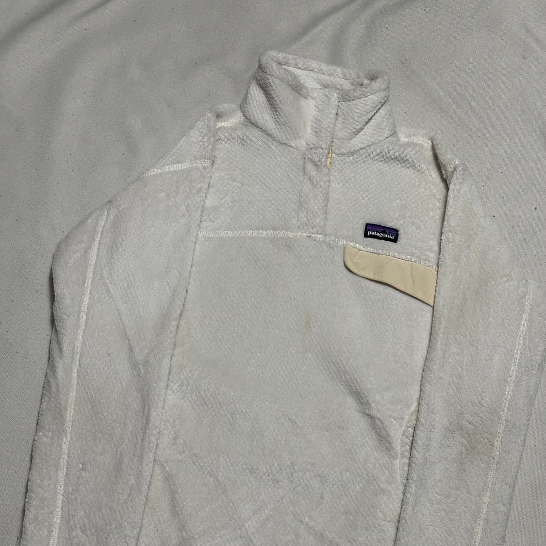 M 파타고니아 여성 화이트 반집업 플리스 상품이미지1