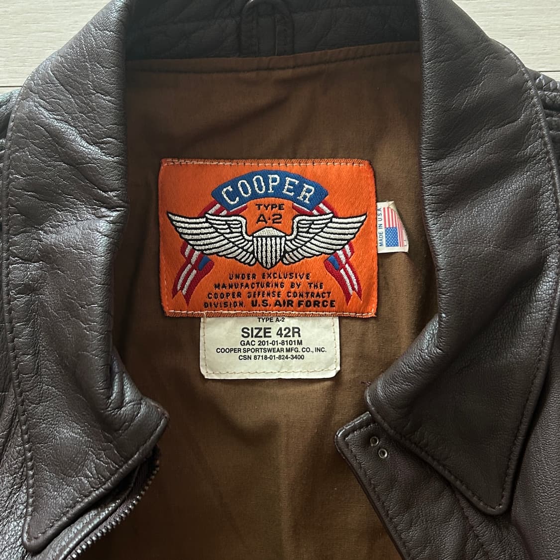 COOPER A-2 레더 플라이트 자켓 (Made in USA) 상품이미지2