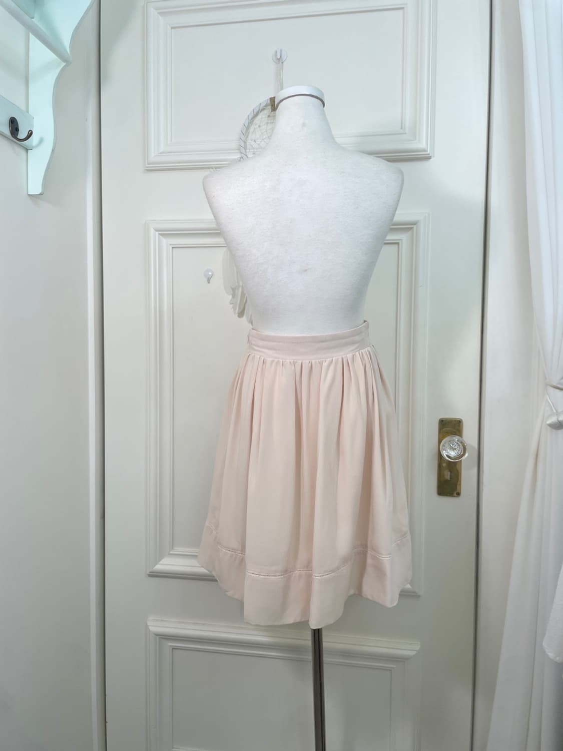sheer coral shirring button midi skirt 상품이미지3