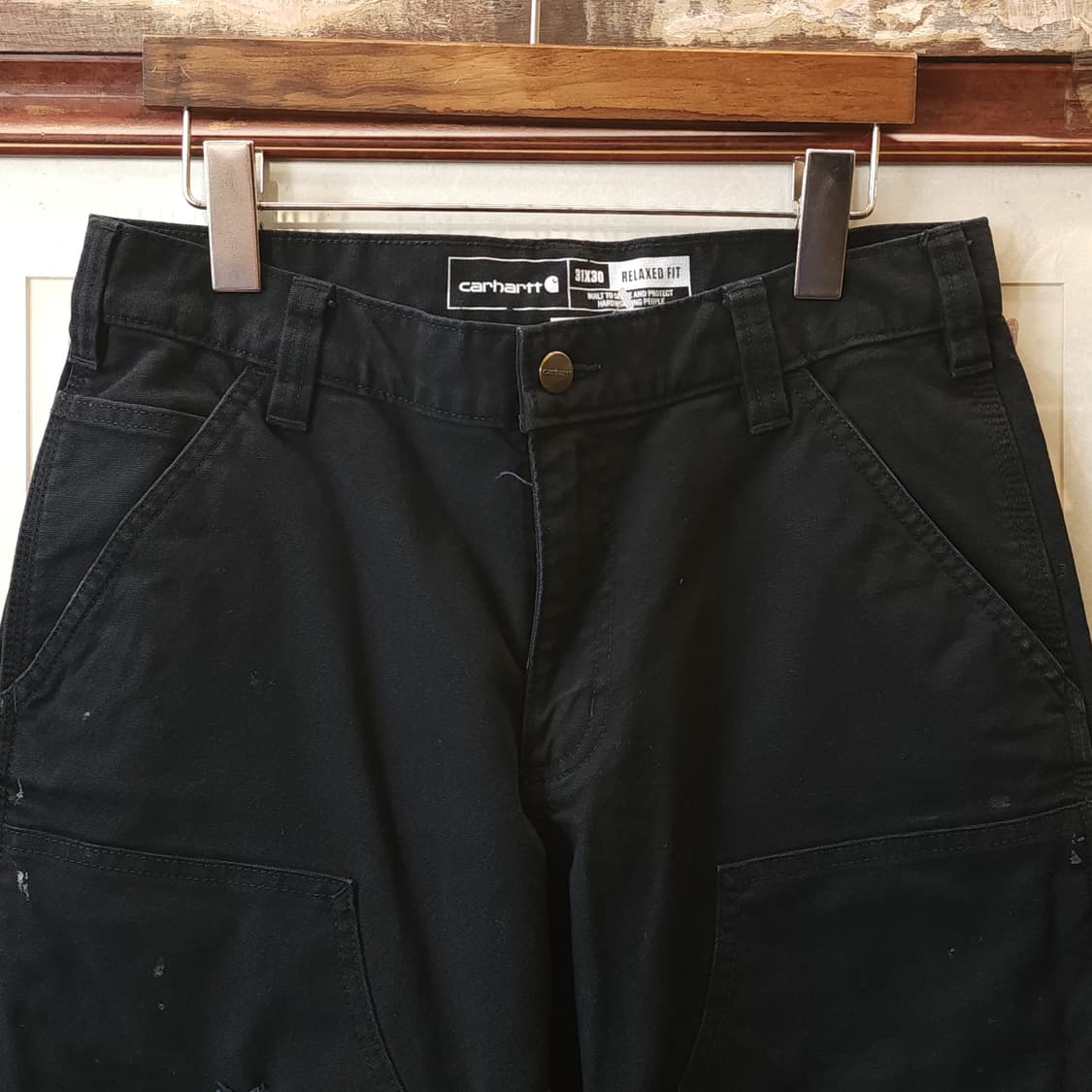 칼하트 워크팬츠 더블니 유틸리티 워크팬츠 블랙 31x30 상품이미지3