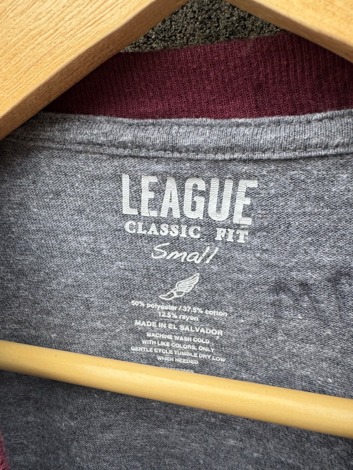 빈티지 LEAGUE 클래식 핏 반팔 링거 티셔츠 S 상품이미지3