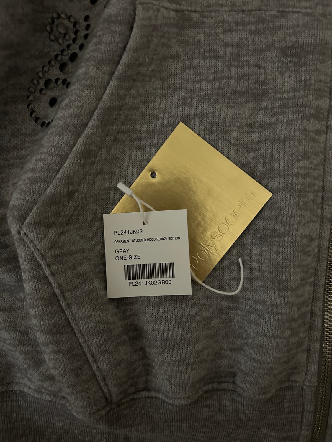 (새상품)폴리수엠 스터드니트후드집업 상품이미지2