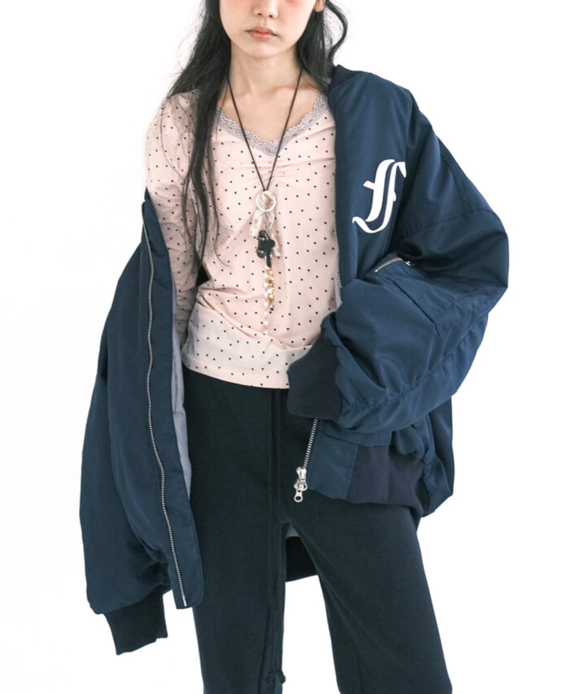샵페어리 봄버자켓 네이비 상품이미지1