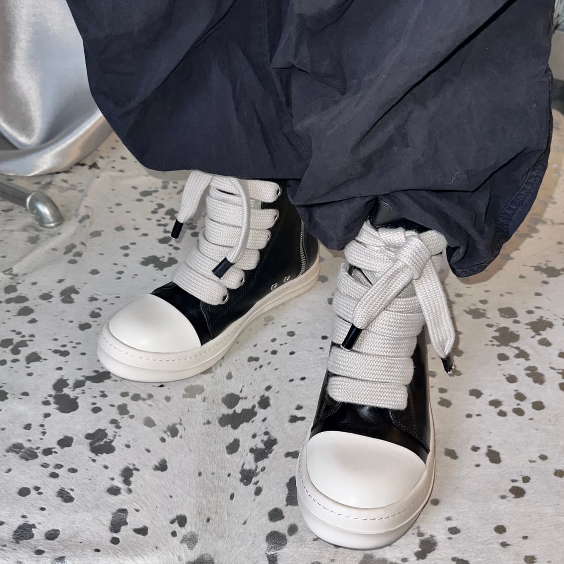 릭오웬스 점보레이스 라몬즈 하이 스니커즈 41 상품이미지7