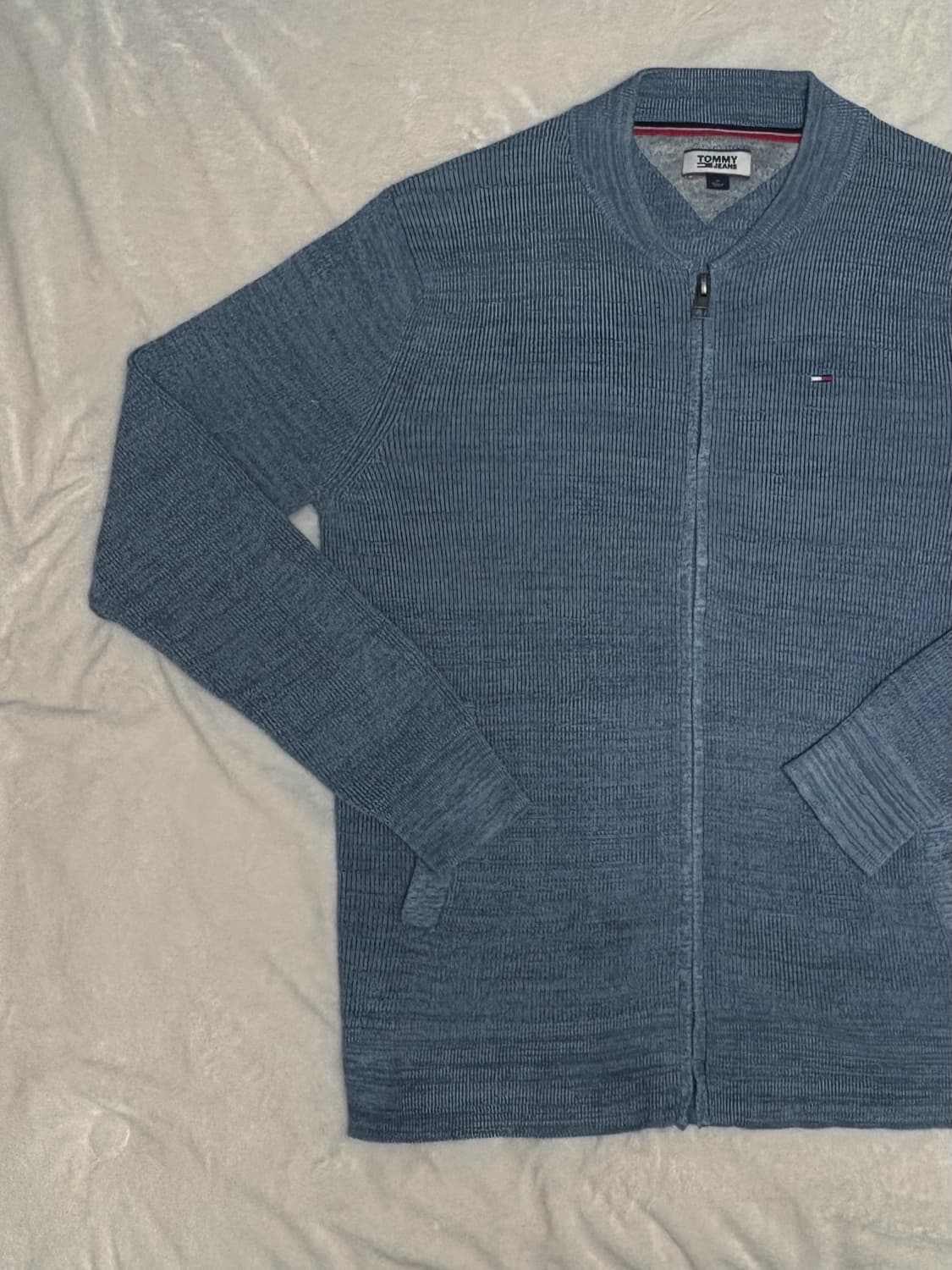 [M] 타미진스(Tommy Jeans) 클래식 플래그 로고 풀집업 니트 상품이미지6