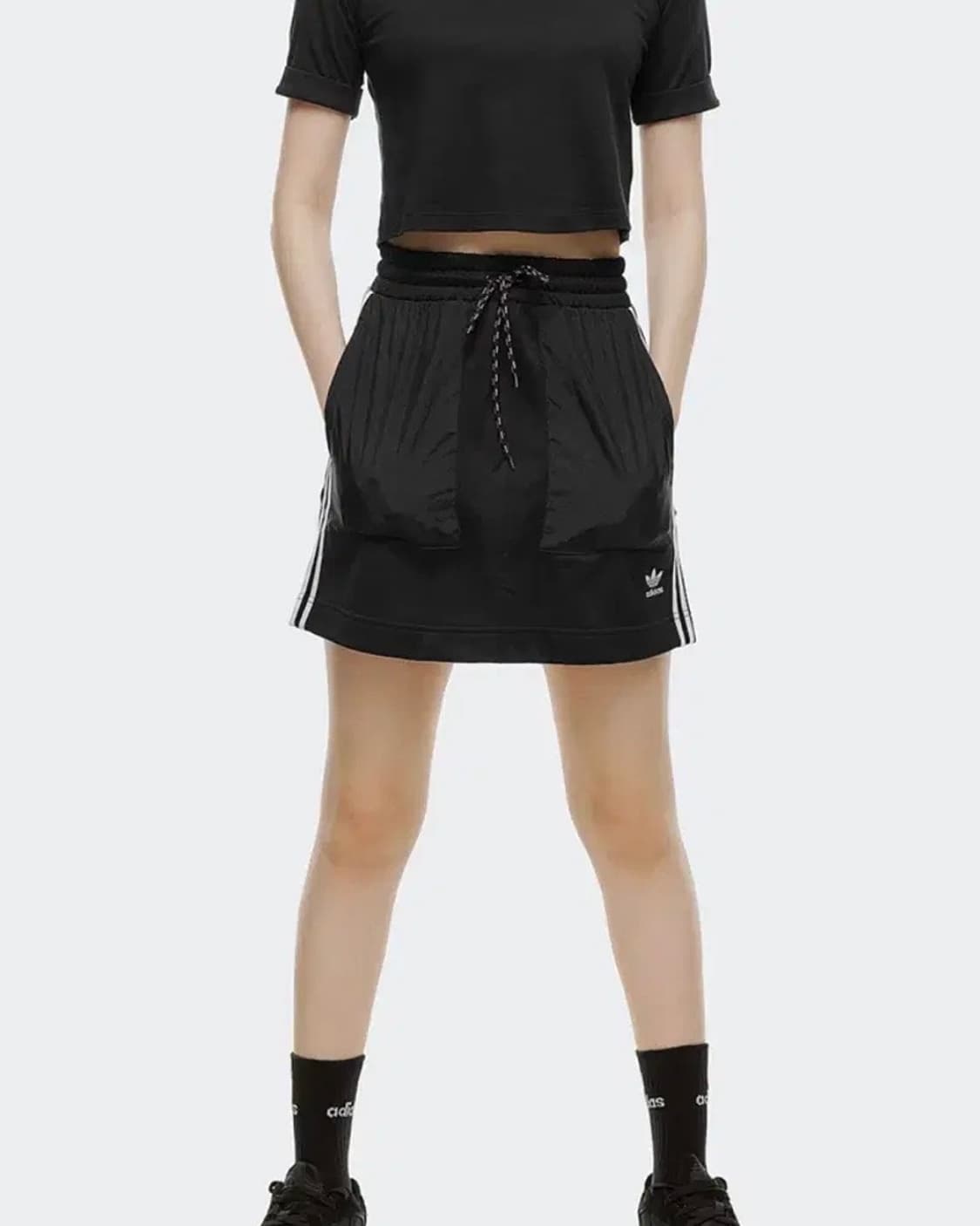 아디다스 밴딩 치마 스커트 M 삼선 트랙 펑크 로리 갸루 스트릿 트레이닝 상품이미지3