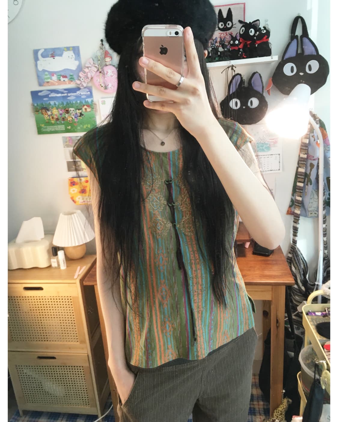 vintage ethnic sleeveless orange 상품이미지3