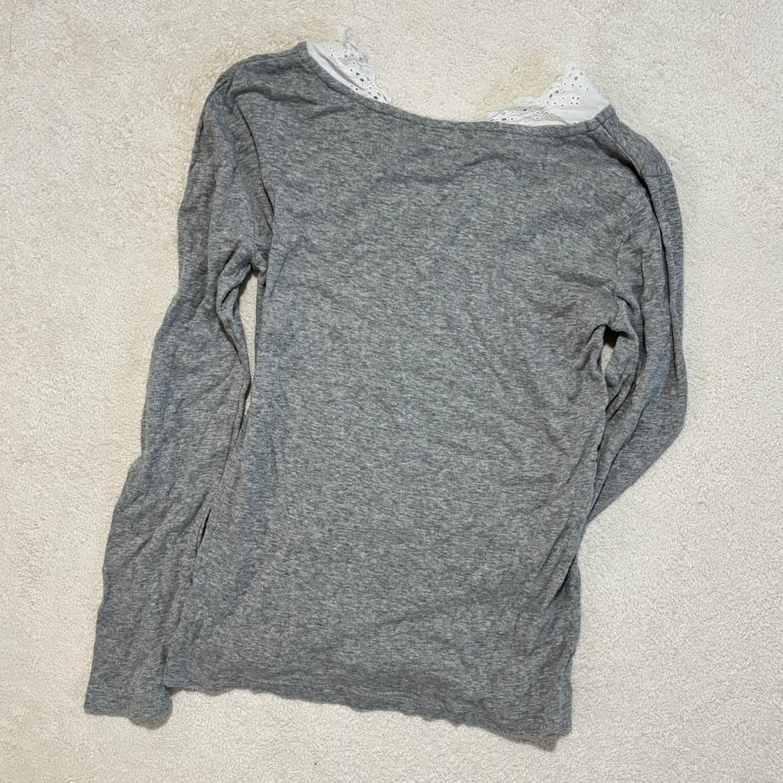 일본빈티지 cube sugar 그레이 레이스 이너 탑 상품이미지4