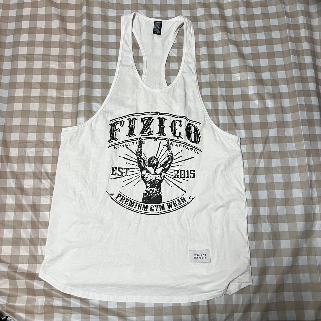 피지컬 짐웨어 나시 XXL 헬스 민소매 피지컬 화이트 상품이미지1