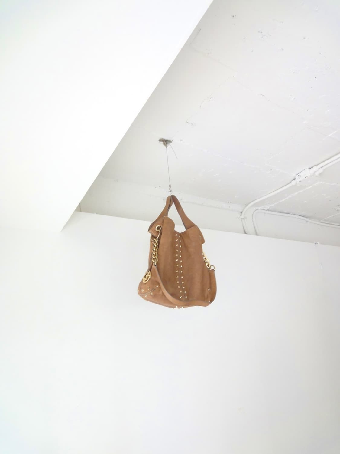 MICHAEL KORS gold stud tote bag / brown 상품이미지1