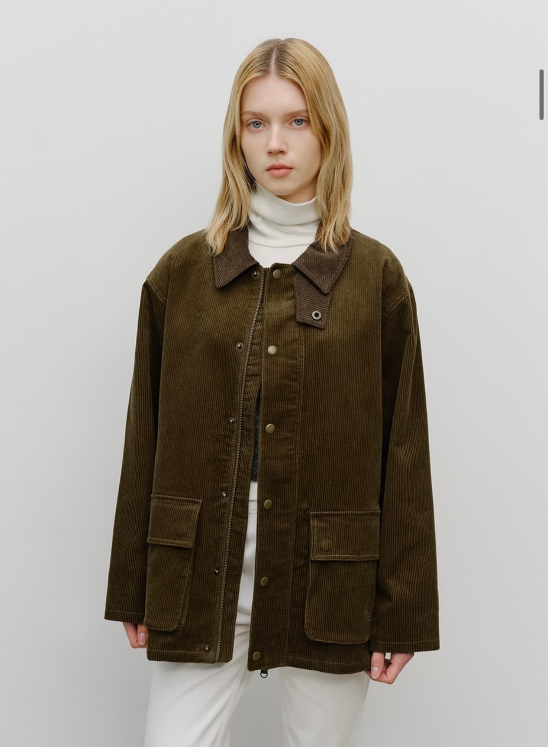 마리떼프랑소와저버 코듀로이 헌팅자켓 카키 M 상품이미지2