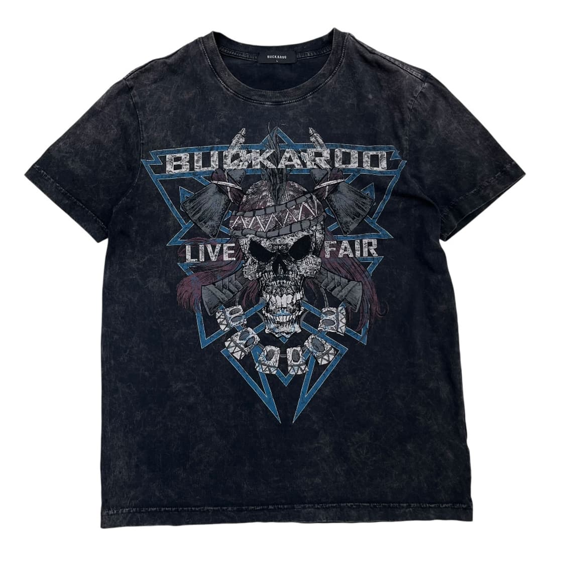 버커루 부두 스컬 프린팅 워시드차콜 반팔 L 상품이미지2