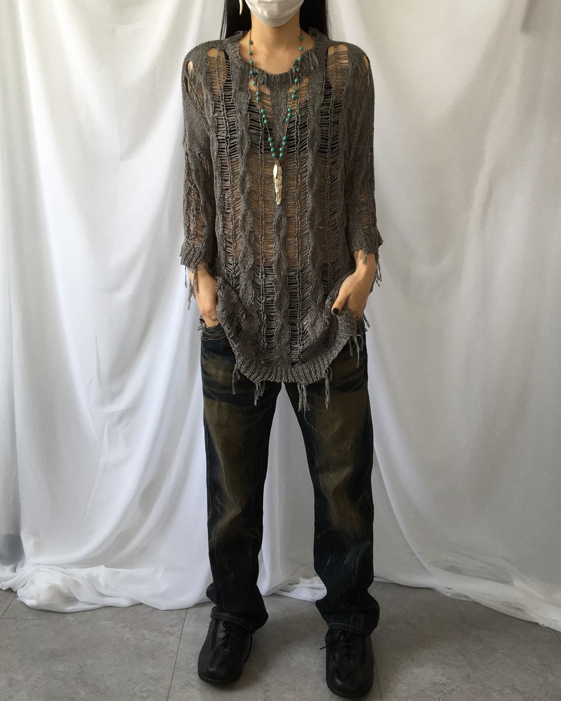 Fringe grunge mood knit 상품이미지6