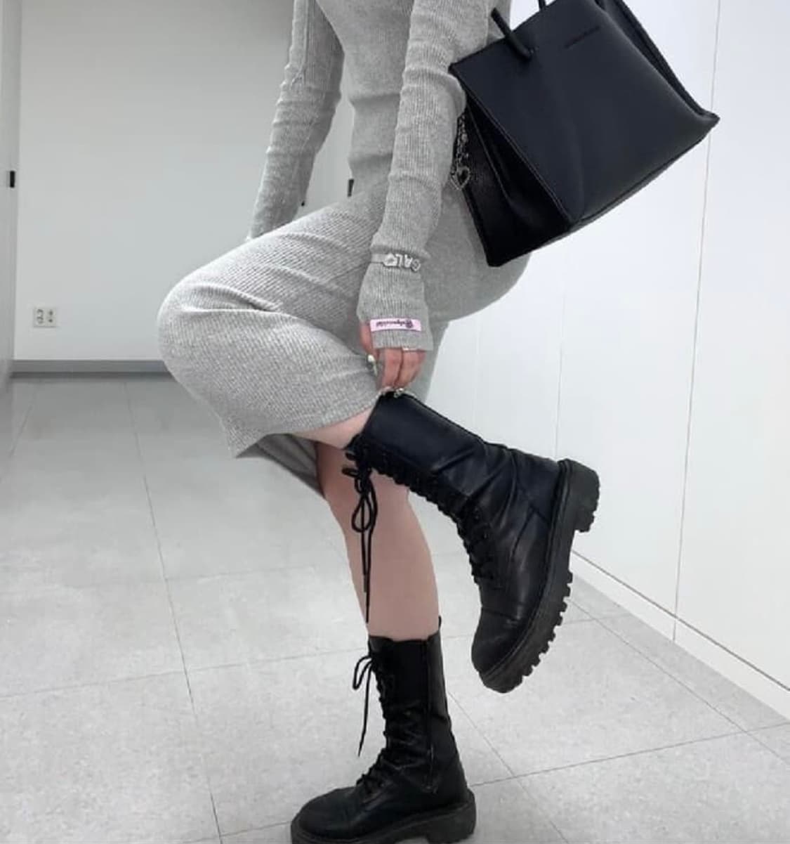 베이비메탈클럽 카라 버니 갸루 화이트 y2k 셔츠 그레이 니트롱원피스 상품이미지2