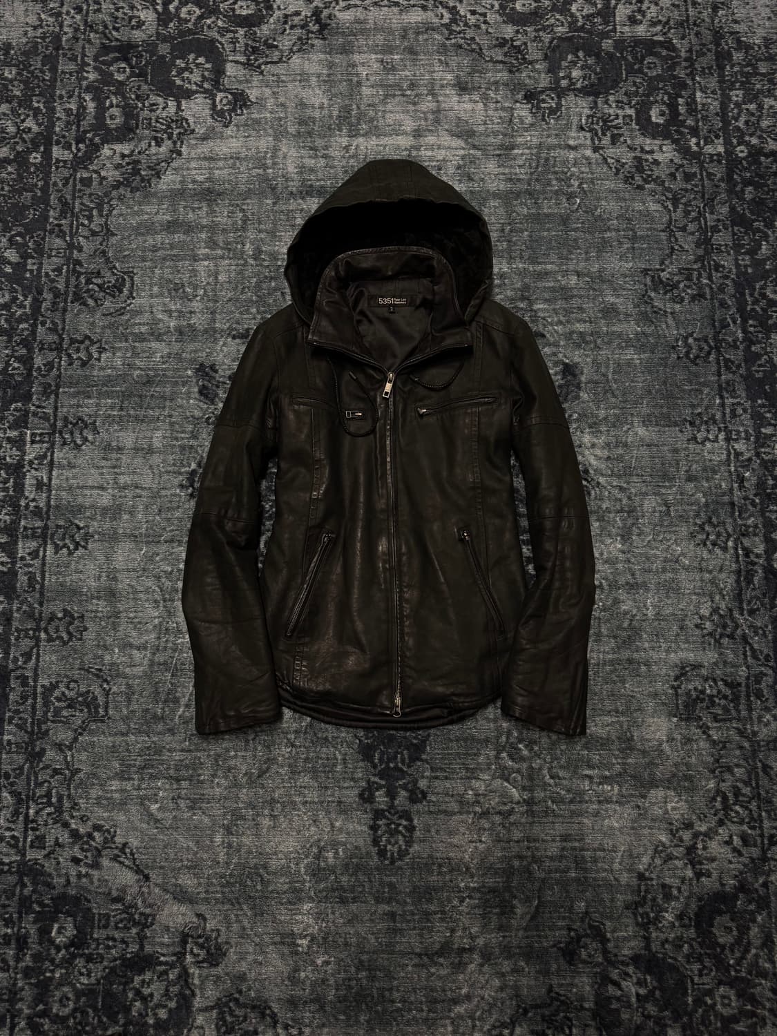 5351 pour les homme hood leather jacket 상품이미지1