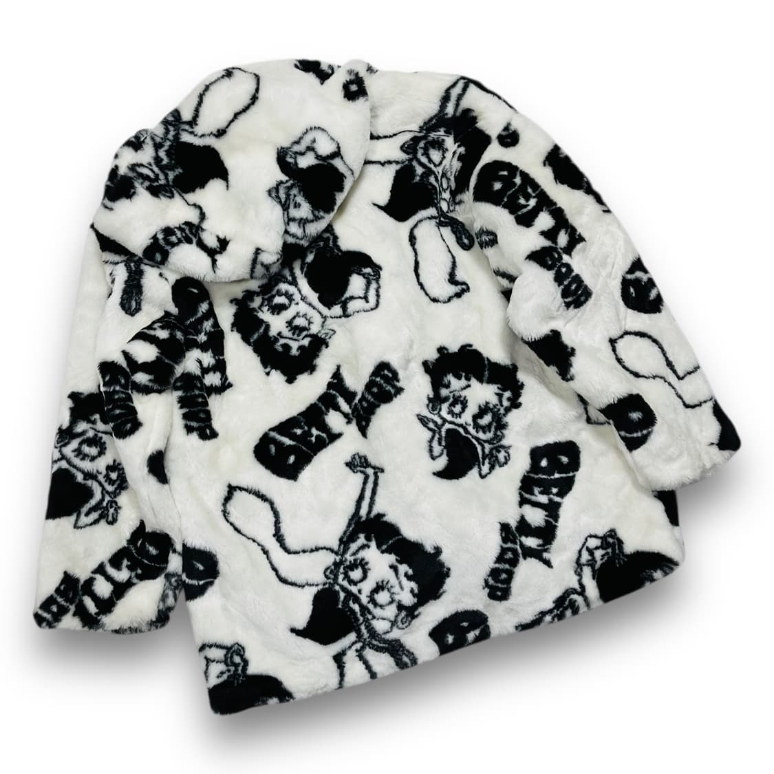 베티 붑 90s 킨키 아트 퍼 빈티지 후디 더플 코트 상품이미지5