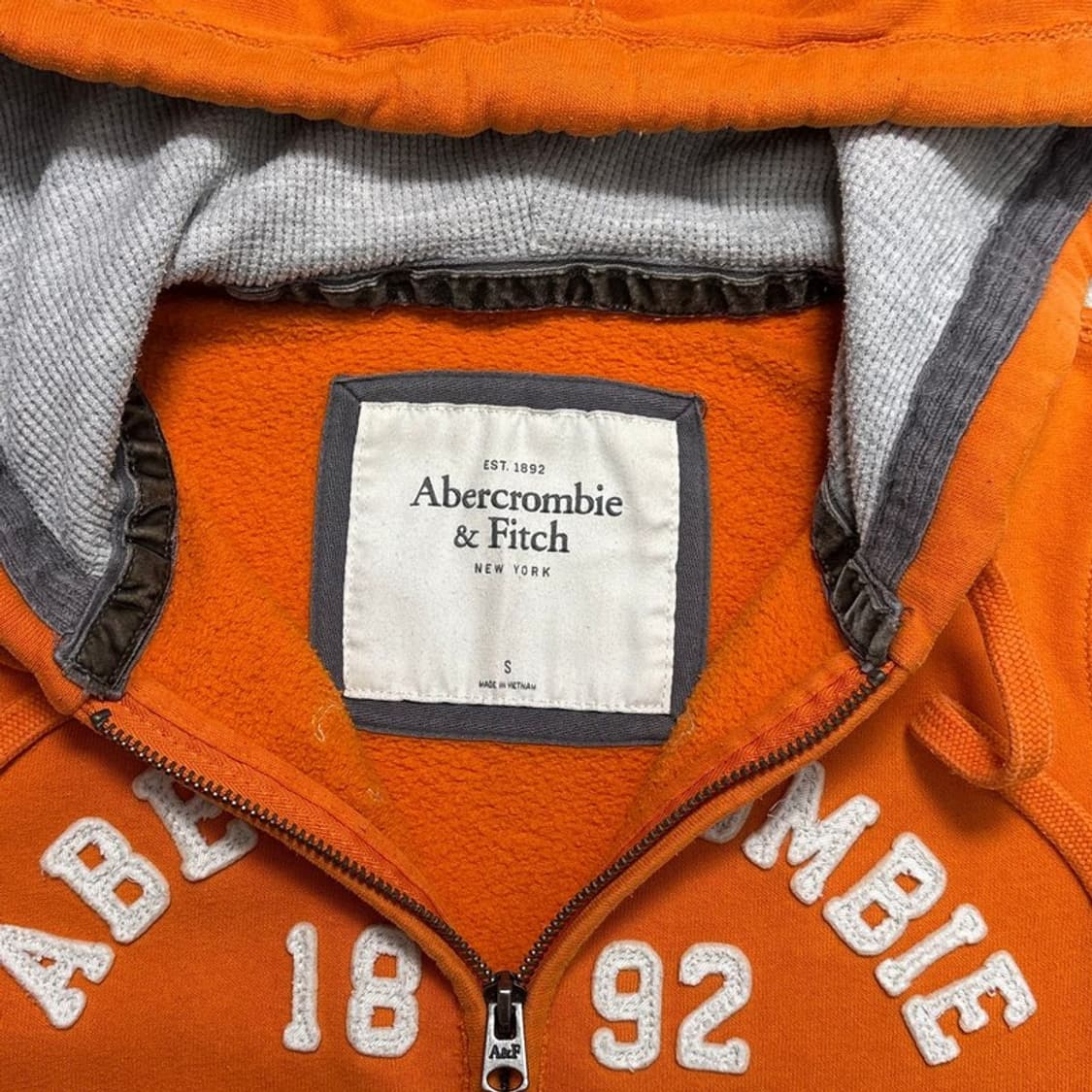  ABERCROMBIE & FITCH 1892 자수 후드집업 오렌지 S 상품이미지5