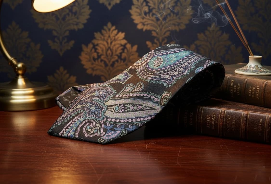 [GIVENCHY] 지방시 젠틀맨 실크 100% 페이즐리 넥타이 상품이미지1