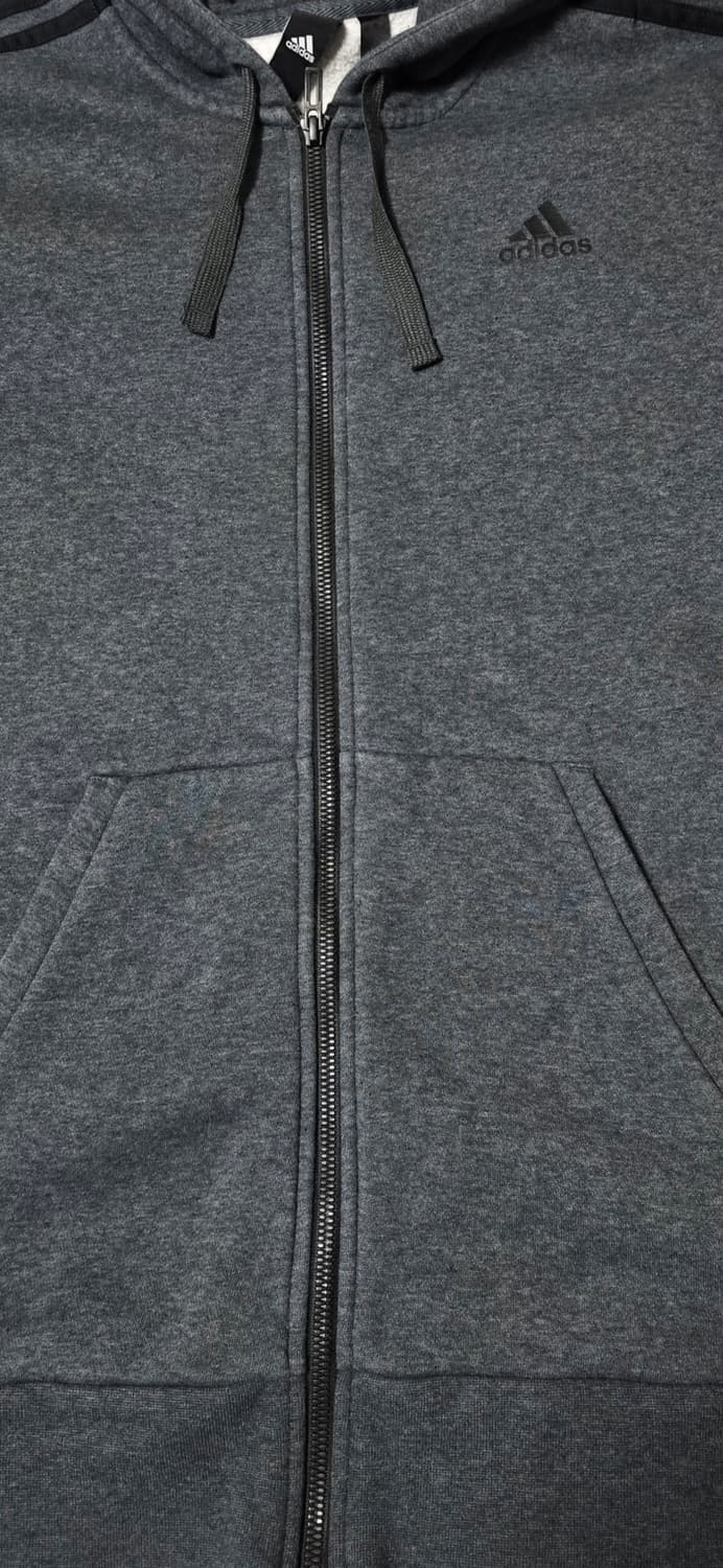 아디다스 삼선 후드집업 L 회색 상품이미지5
