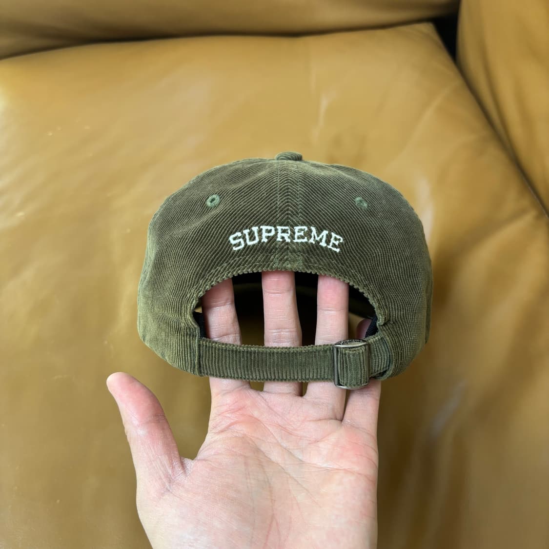 슈프림 S로고 6패널 볼캡 모자 코듀로이 올리브 카키 상품이미지7