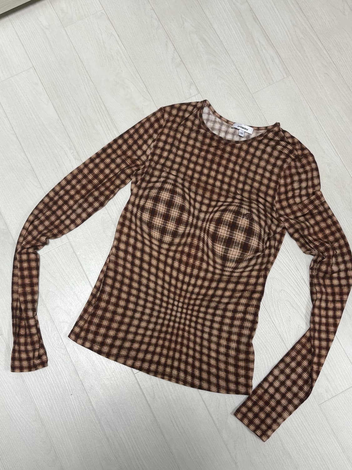Miaou 미아우 체크 티셔츠  상품이미지3