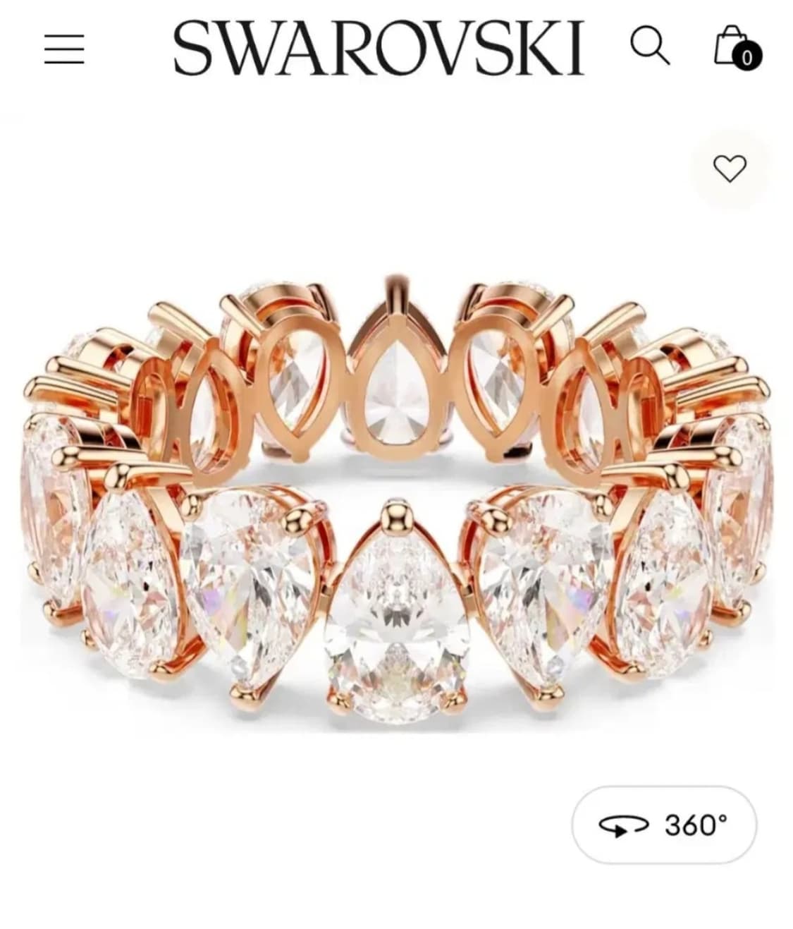 새제품)스와로브스키 피어컷 반지 58호 정품 상품이미지2