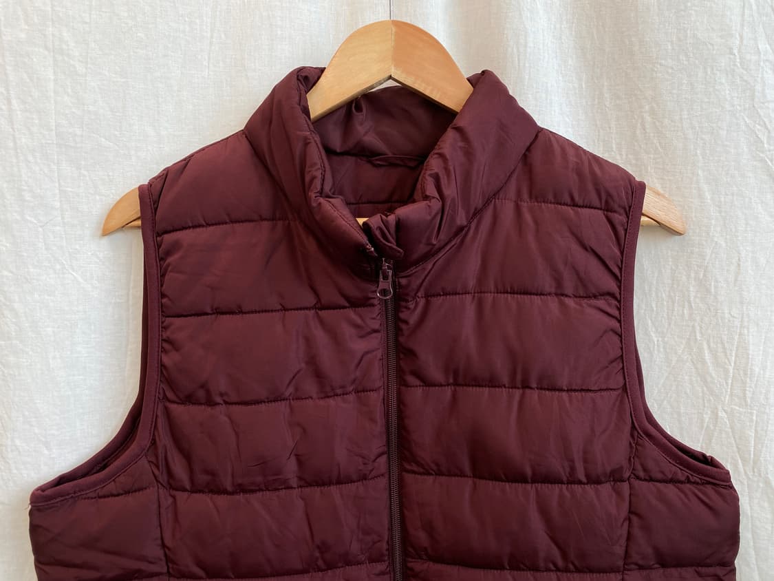 자주빛 패딩조끼(XL) 상품이미지2