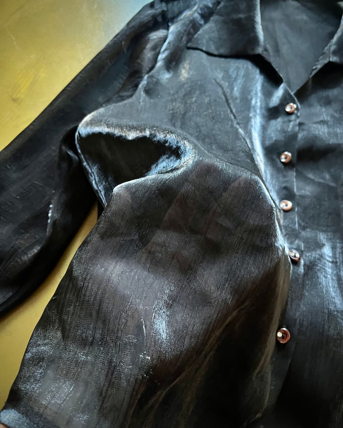 Jpn Vintage Open Collar Black Shirt 상품이미지6