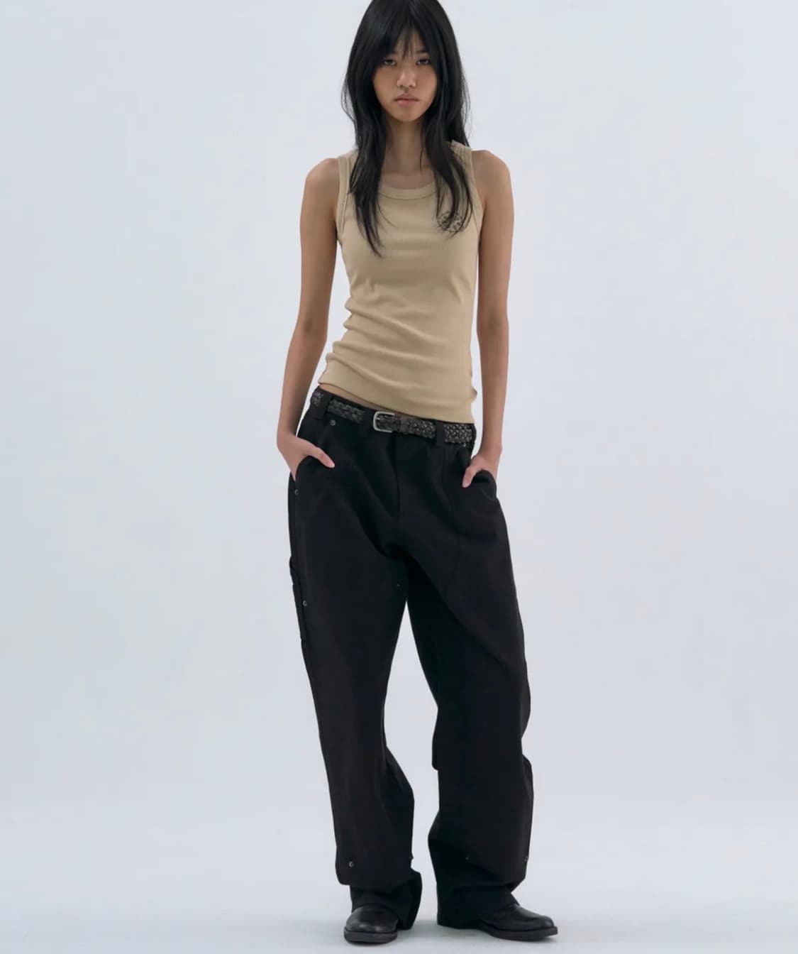 웰빙익스프레스 Washed Carpenter Pants Black m 상품이미지2