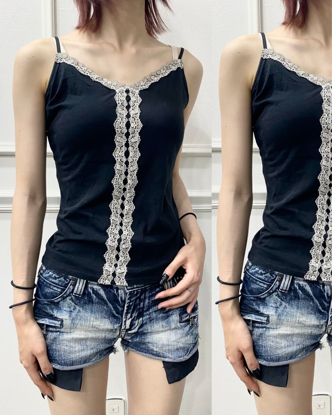 Y2K Design black Sleeveless 상품이미지1