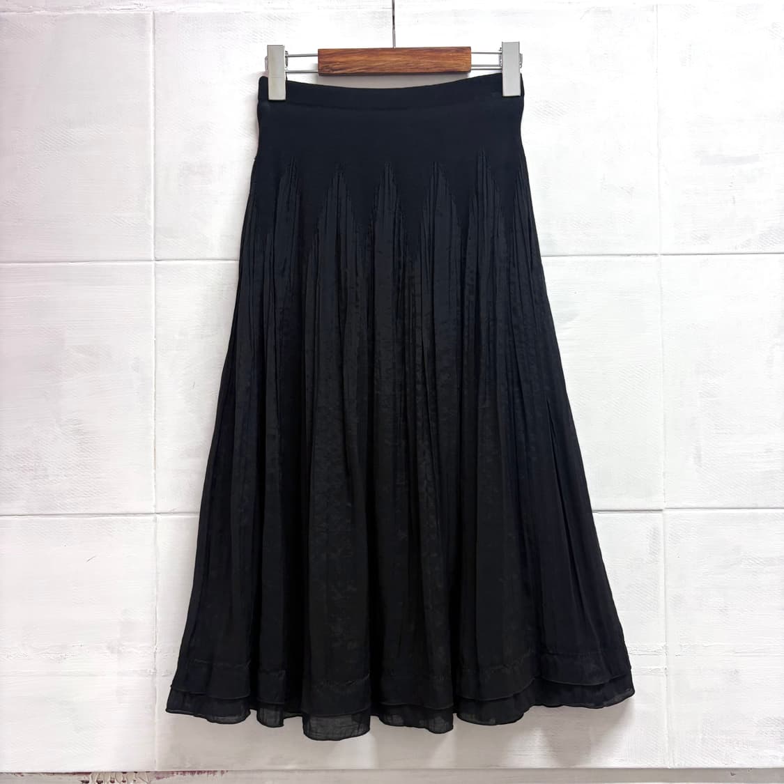 ETERNO BELLEZZA 플리츠 주름 페어리 블랙 스커트 38 JPN 상품이미지1