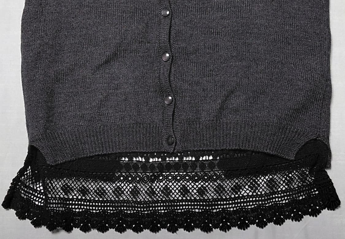 Mackintosh Philosophy 레이스 배색 니트 가디건 (38) 상품이미지3