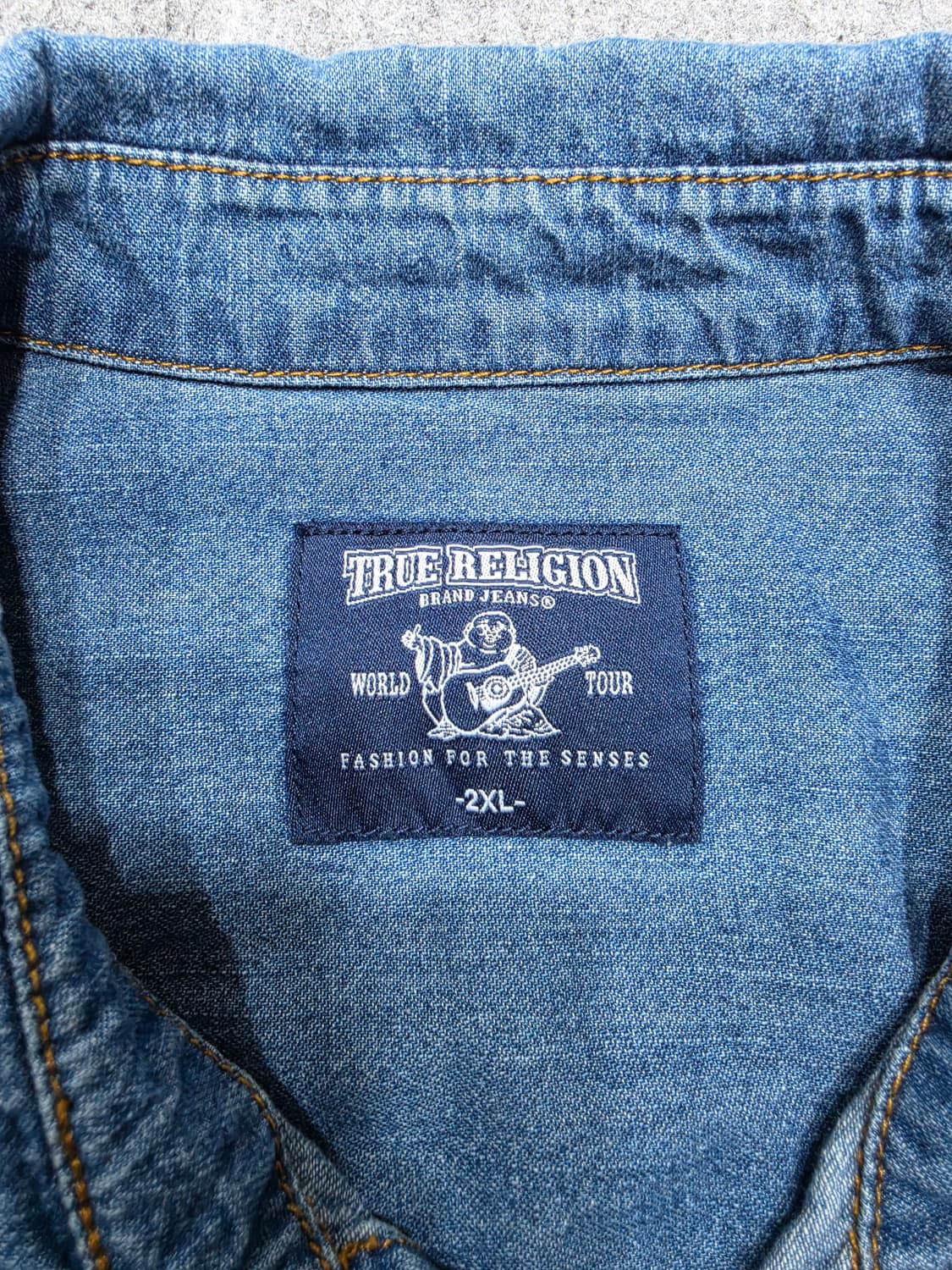 트루릴리젼 샴브레이 워크셔츠 데님 반팔셔츠 2XL 상품이미지5