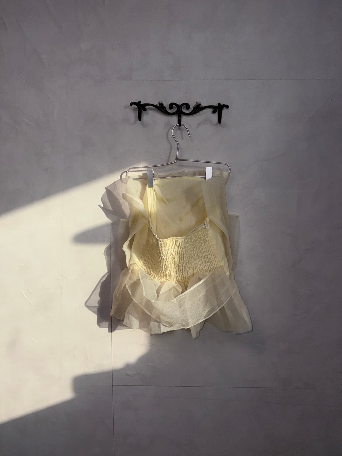 Ivory organza rose corset tube top 상품이미지4
