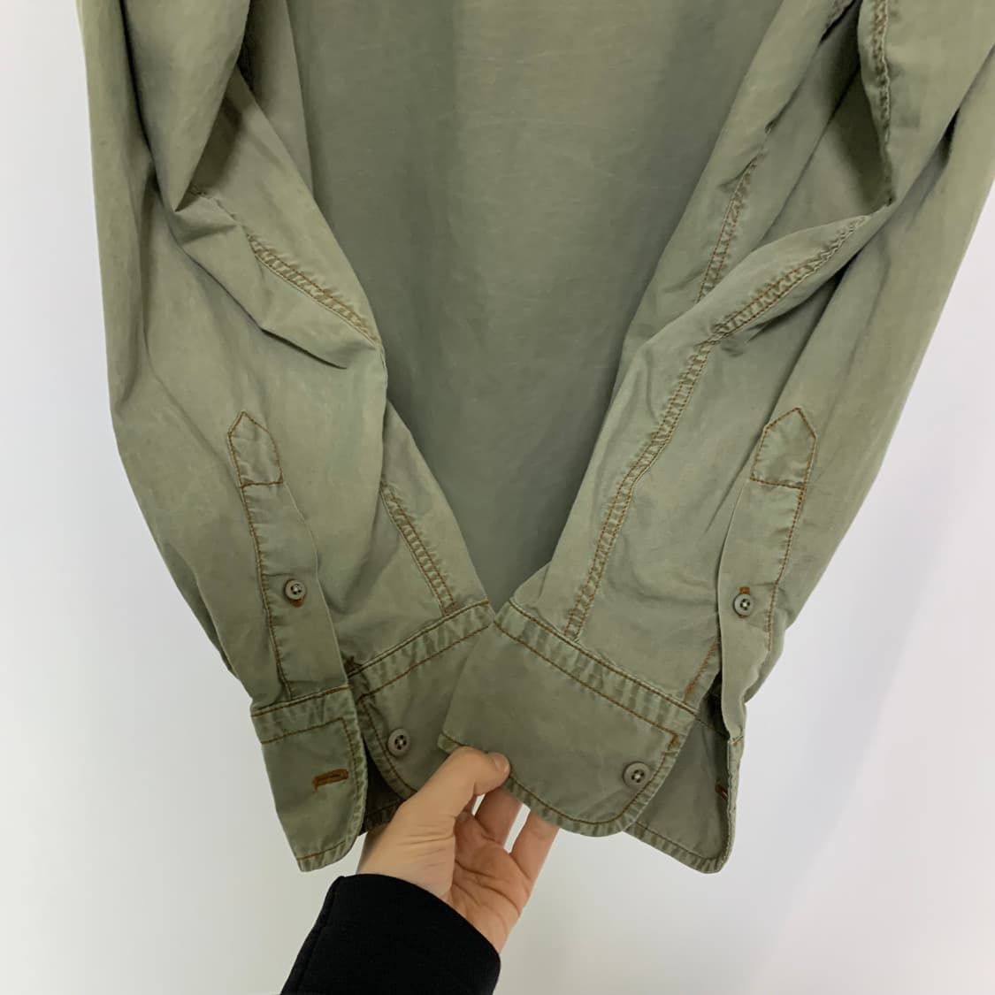 나파피리 00s y2k 자수 카고 밀리터리 빈티지 셔츠 카키 XL 상품이미지6