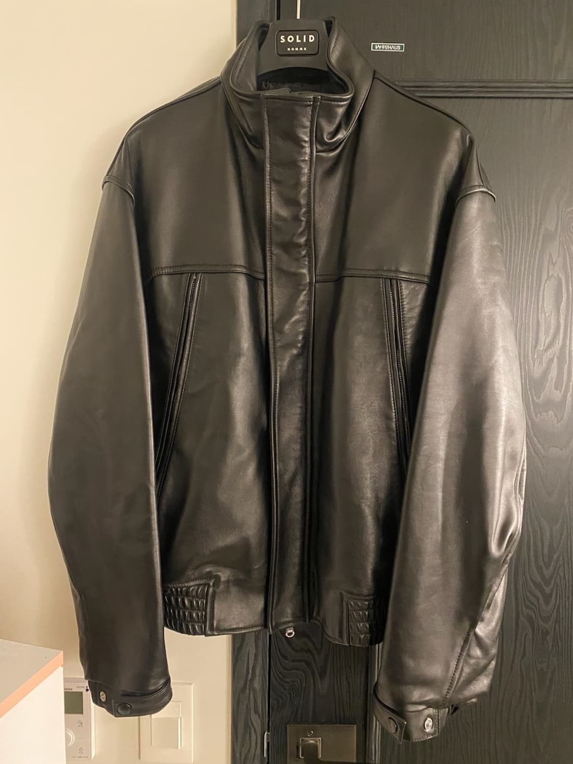 [50] 솔리드옴므 램스킨 하이넥 레더 가죽 자켓 상품이미지1