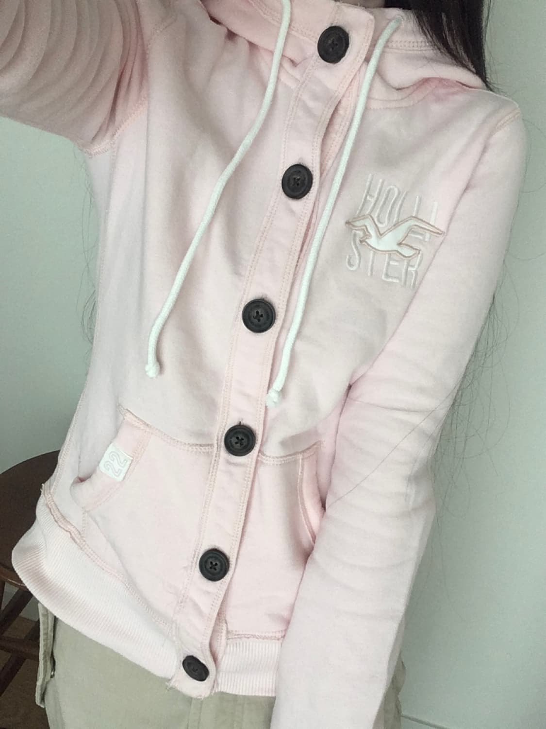 홀리스터 연핑크 버튼업 후드집업 Hollister 히메갸루 핀터레스트 상품이미지2