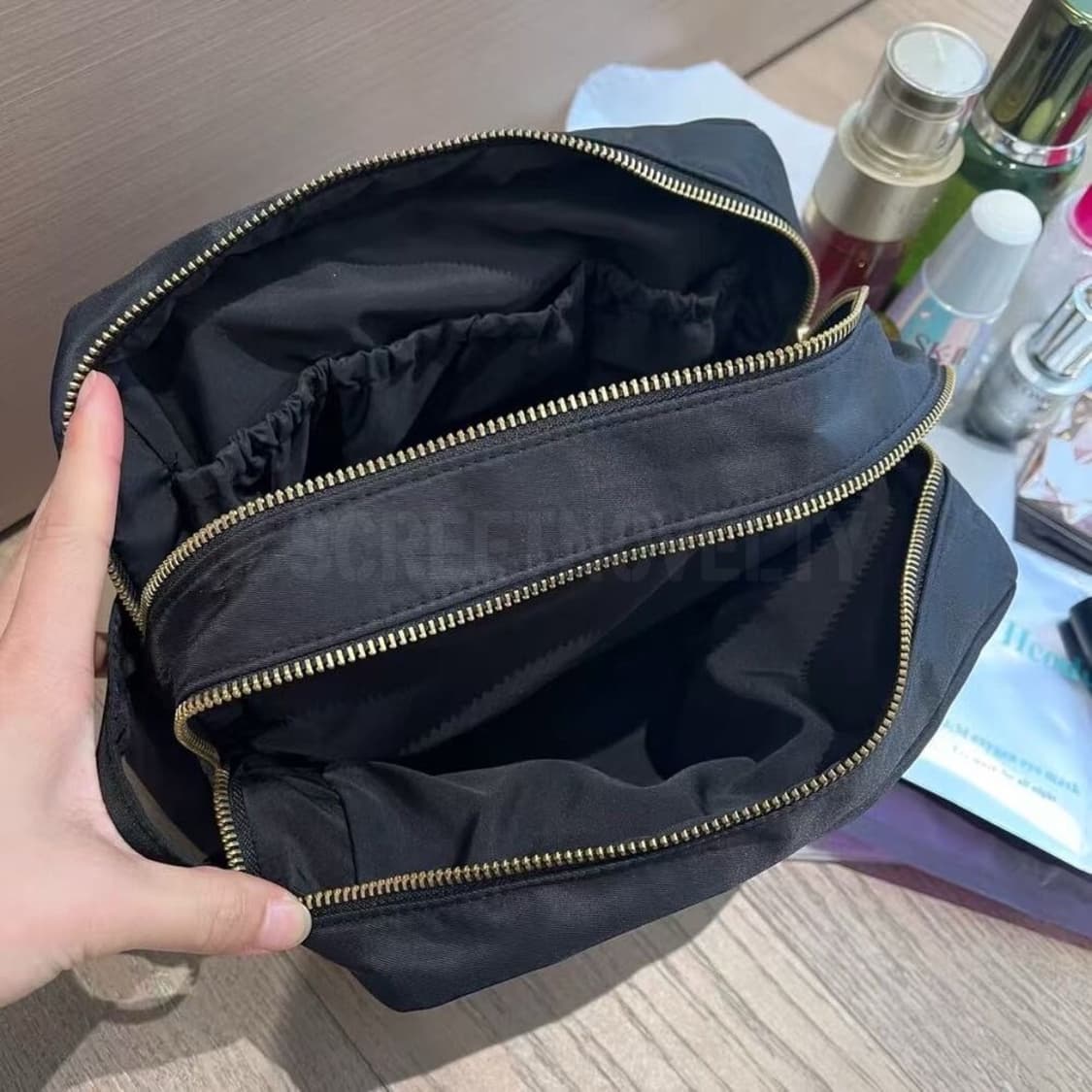 샤넬뷰티 트래블 파우치 더블파우치 클러치 블랙 상품이미지6