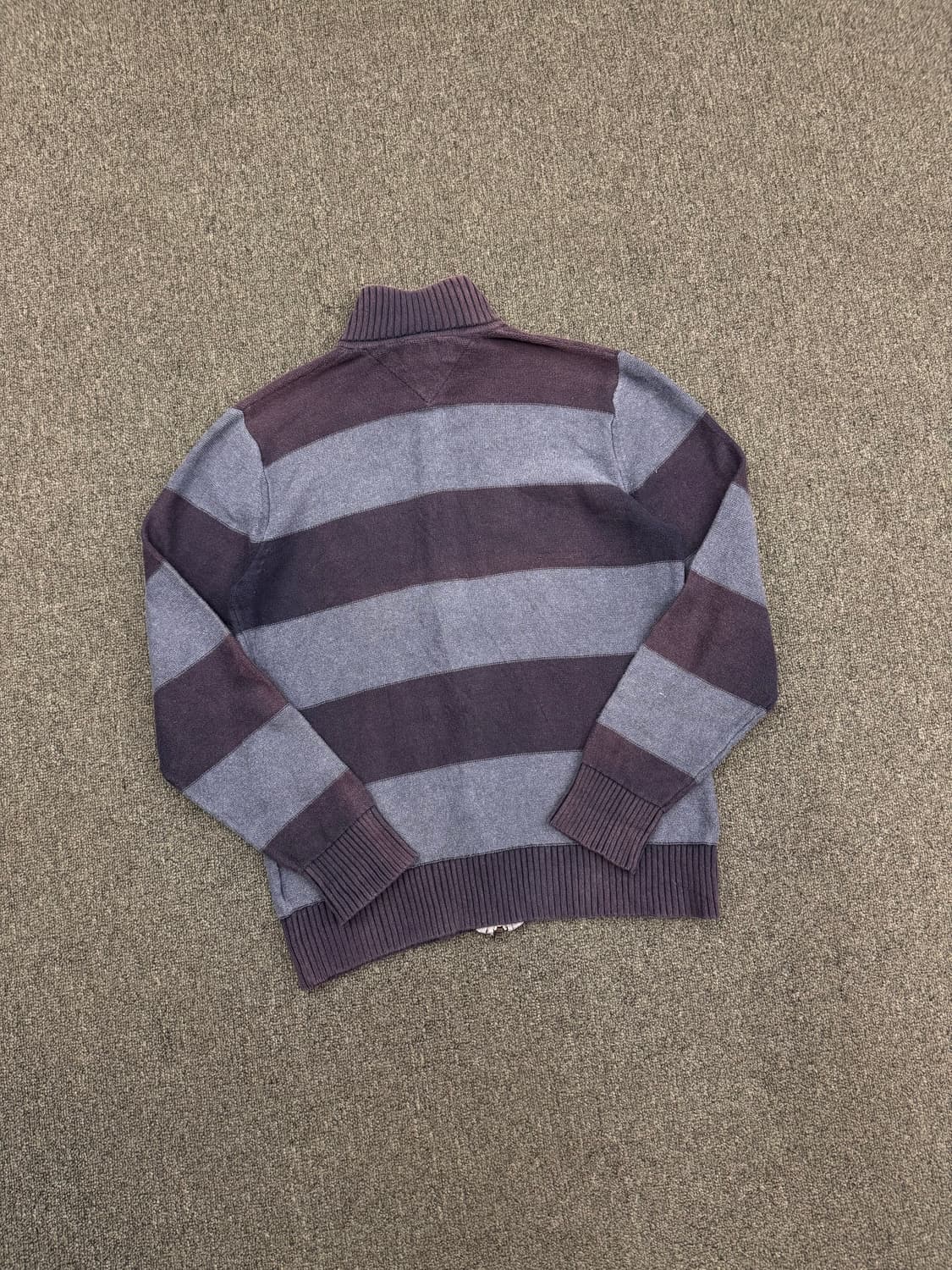 M)타미 힐피거 빈티지 네이비 스트라이프 니트집업 상품이미지5