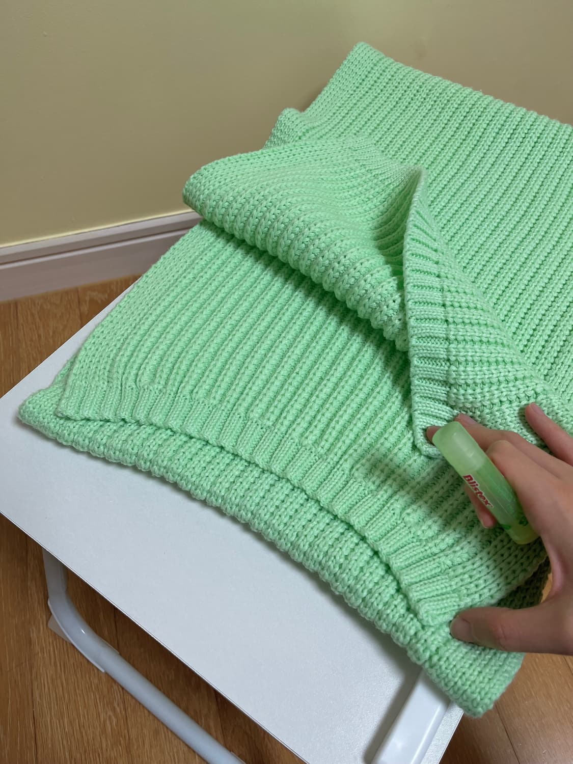 Adam's Fig Leaf 메론색🍈 니트 머플러 목도리 상품이미지2