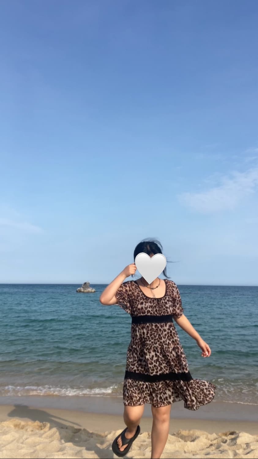 빈티지 오리엔탈 핀터깔 레오파드 호피 레이스 캉캉 프릴 퍼프 반팔 원피스 상품이미지2