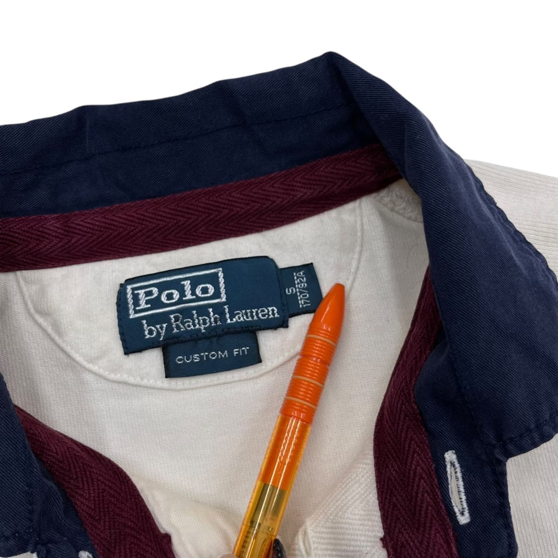 폴로 랄프로렌 버건디 빅포니 화이트 카라티 S 상품이미지6