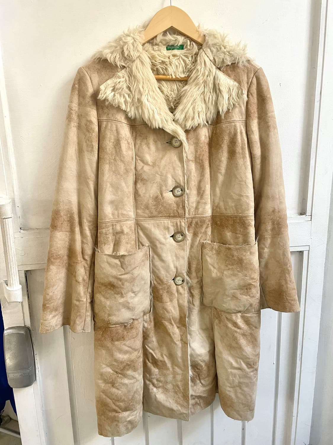 베네통 롱 무스탕 코트 상품이미지4