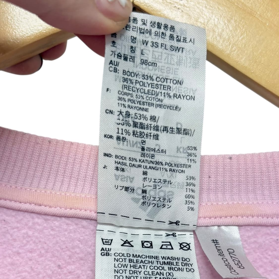 3816 아디다스 핑크 삼선 라운드 맨투맨 상품이미지5