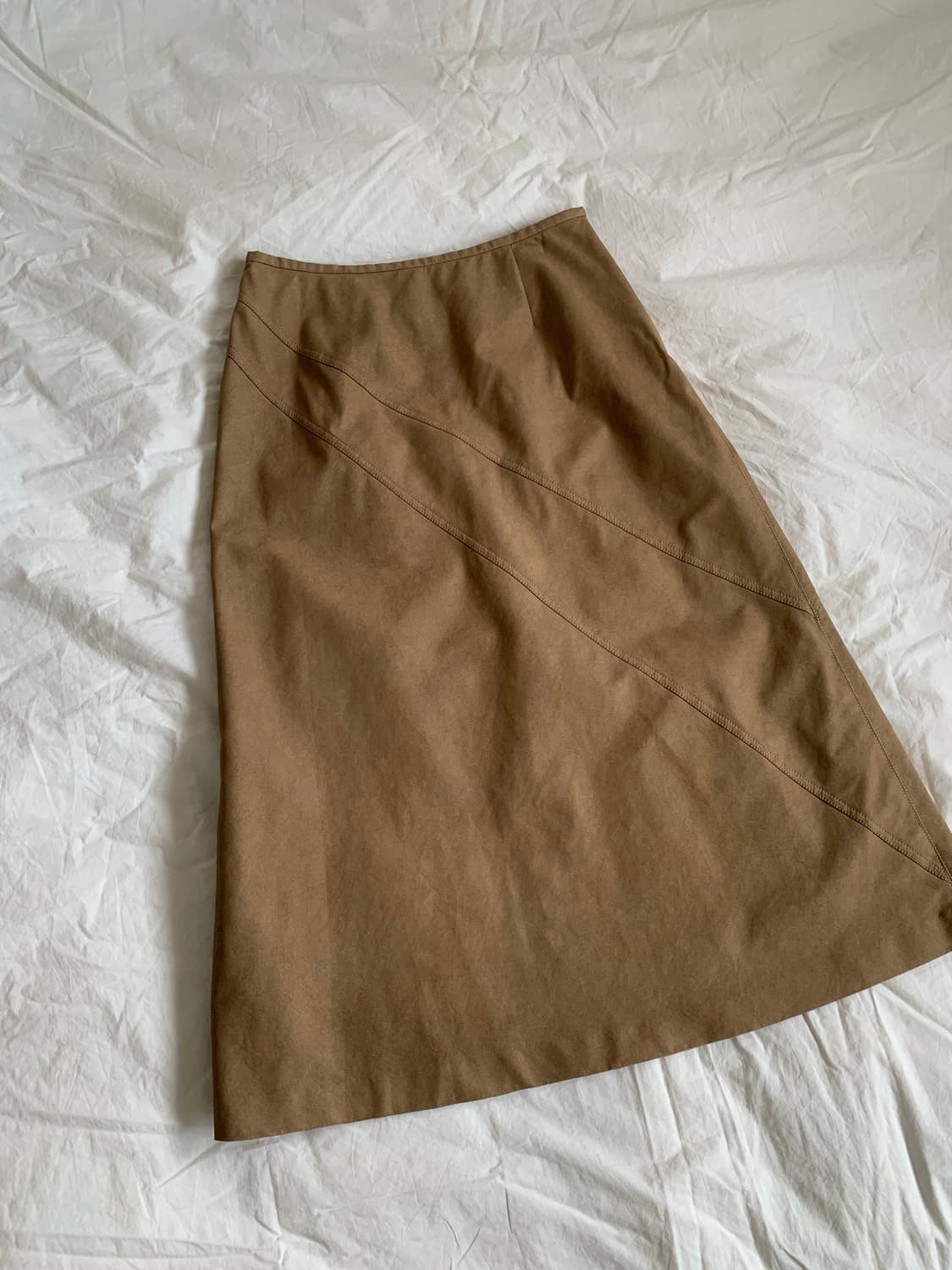 카멜 스웨이드 스커트 상품이미지2
