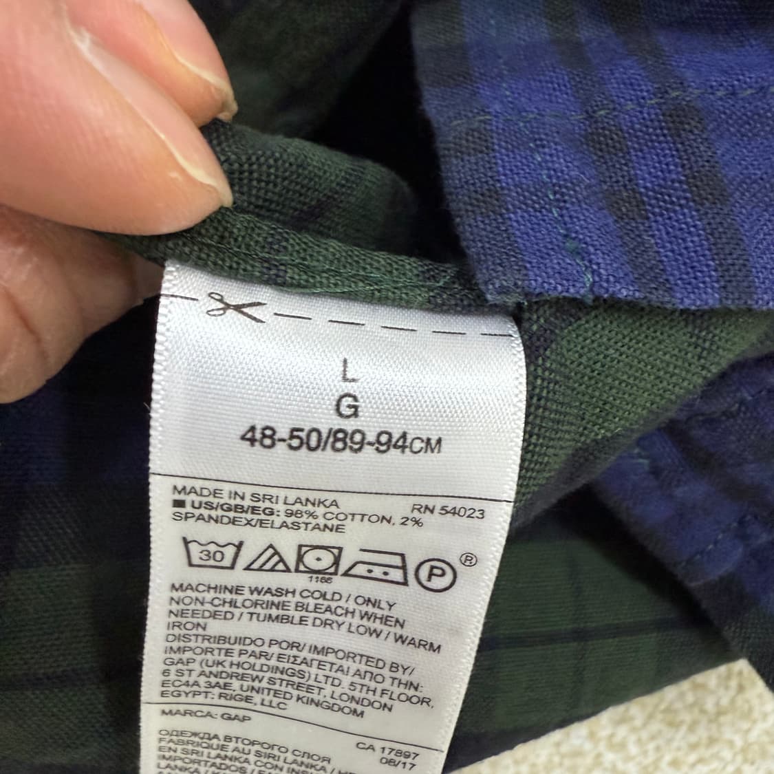 [L] GAP 갭 체크셔츠 1231T1 상품이미지5