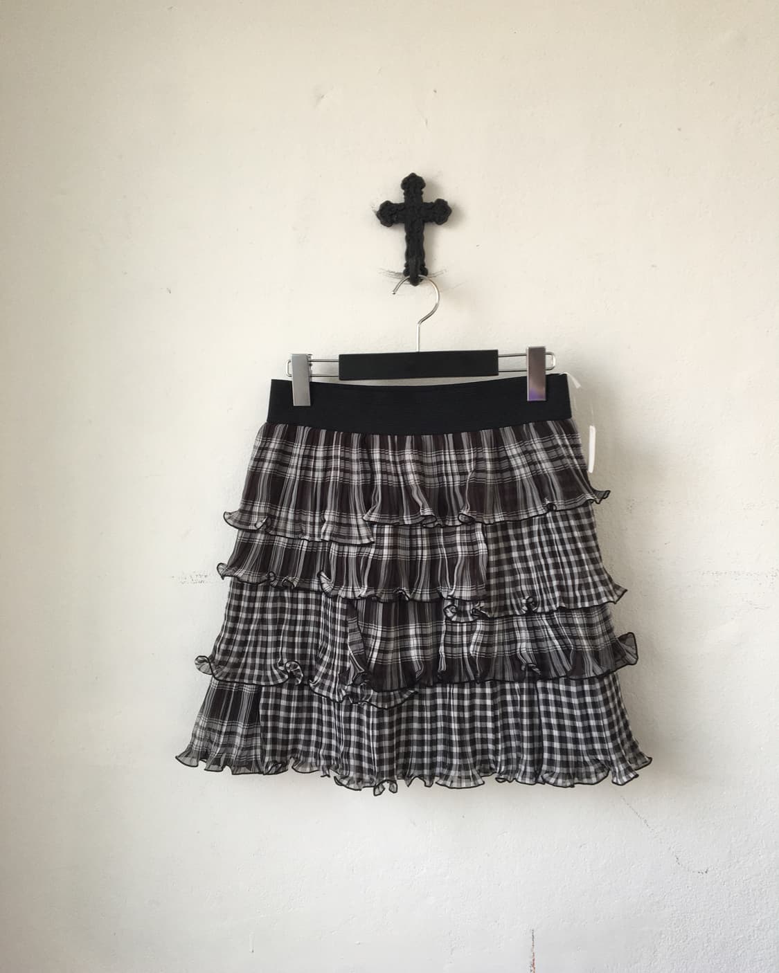 Check pattern layer skirt 상품이미지1