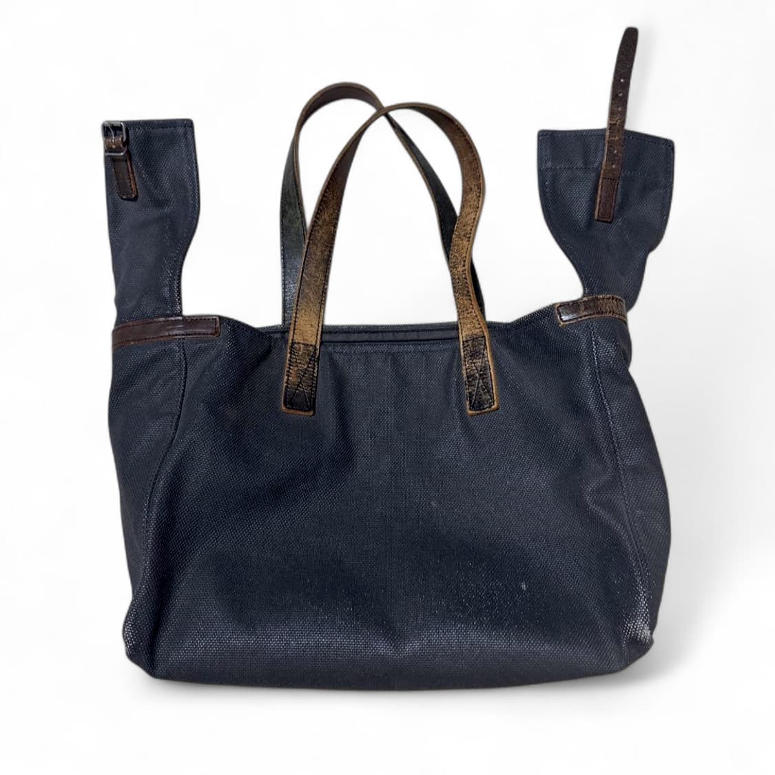 꼼데가르송 크랙 레더 핸들 캔버스 토트백 상품이미지5