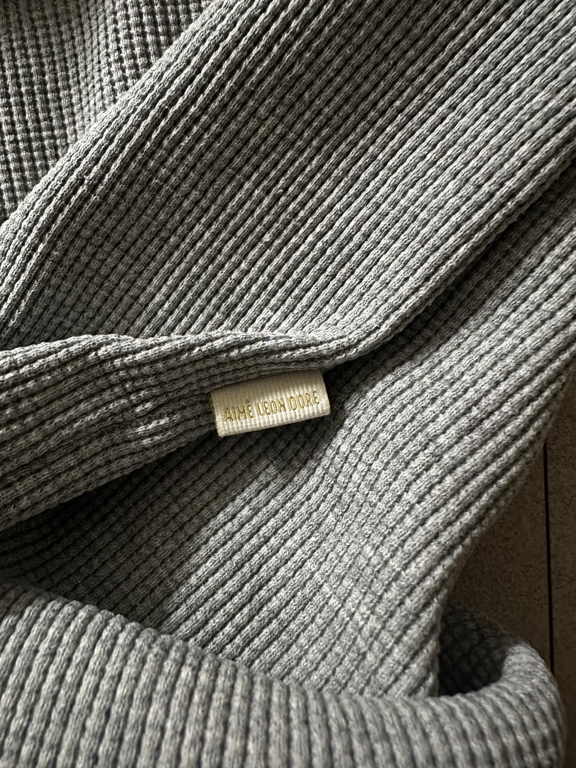 fw22 ald waffle thermal long sleeve grey 상품이미지3